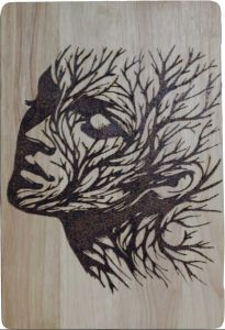 Pyrovision - Femail Head made from branches